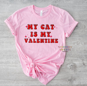 My Cat Is My Valentine Kids Tee